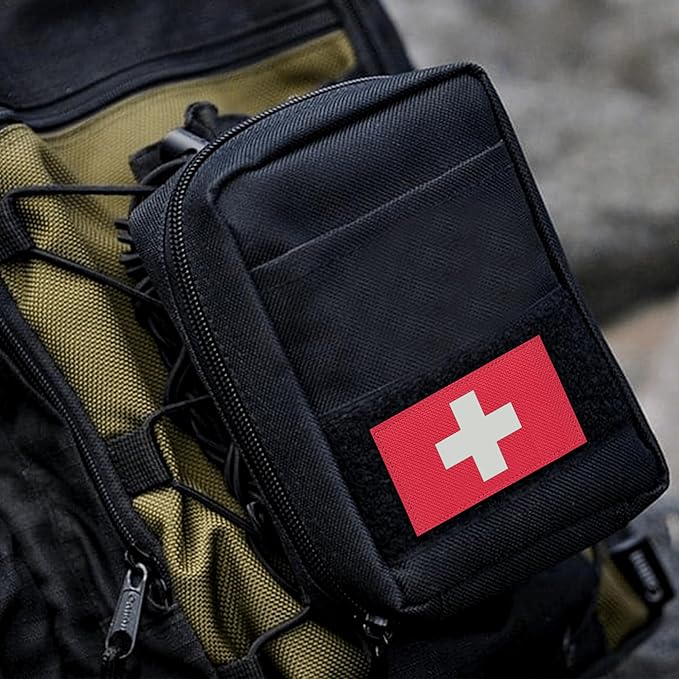 2-Pack Glow in The Dark Patches Luminous Medic Patch First Aid Patch for Backpack, Bags, Hats (3x2 Inches)