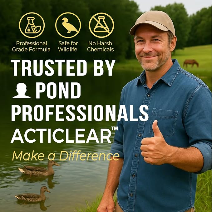 Muck Clear - 15LB Beneficial Bacteria for Ponds & Lake, Boost Enzymes, Sludge Odor Away, Outdoor Fish Pond Water Clarifier, Safe for Aquatic Life, Treats Up to 90,000 Sq Ft