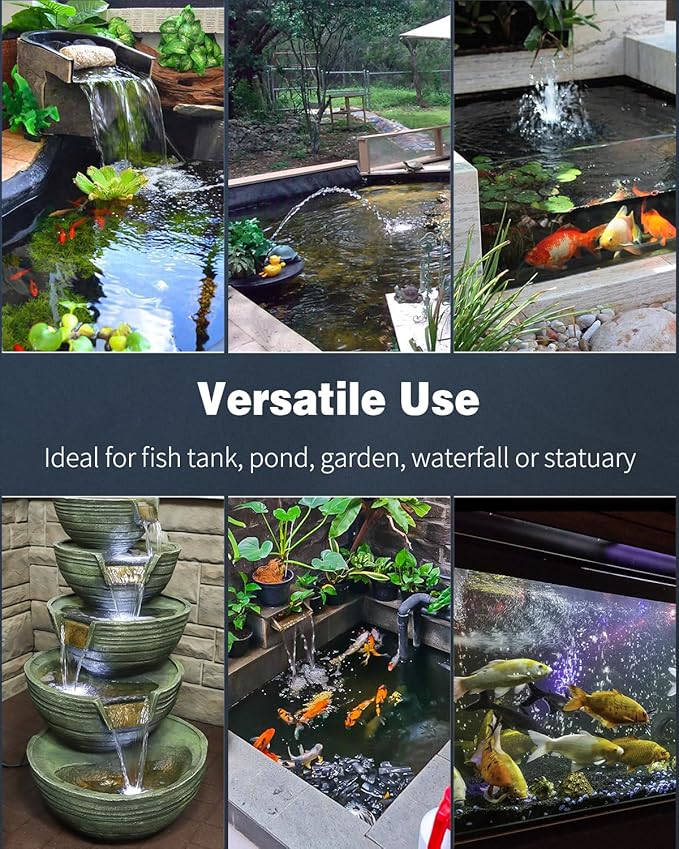 Pawfly 550 GPH Aquarium Submersible Water Pump (2000L/H, 30W) Ultra Quiet Water Fountain Pump with 6.5 ft. Lift Height Adjustable Water Pump for Fish Tanks Ponds Gardens Waterfalls Statuary and Sumps
