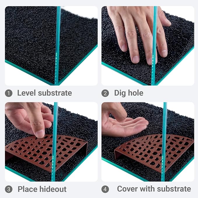 2-Pack Aquarium Shrimp Shelter Hide, 5.5x4x1.3 inches, Multi-Sized Holes for Cherry and Dwarf Shrimp