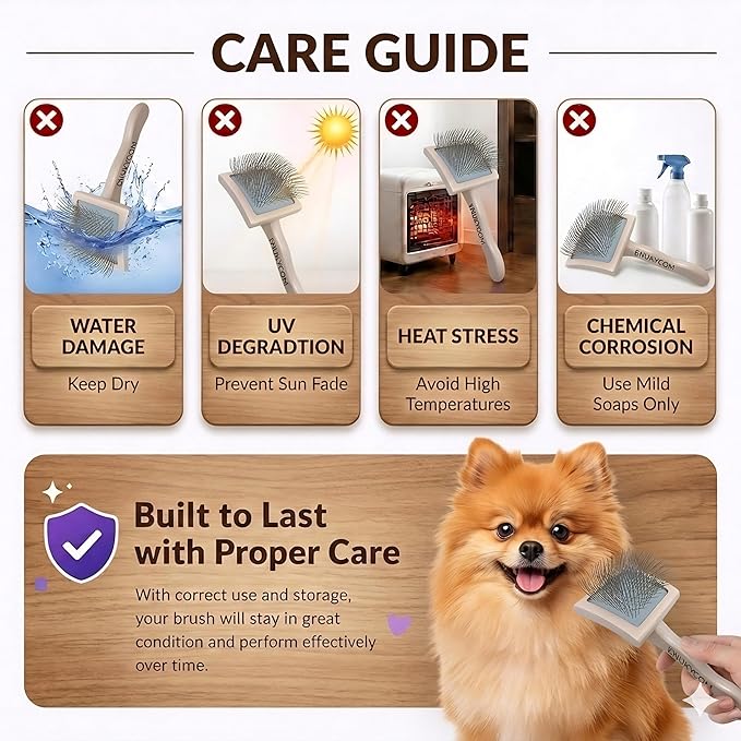Grooming Dog Slicker Brush for Toy Poodle, Small Doodles & Maine Coon Cats - Best Dog Brush for Cockapoo Cavapoo Maltipoo and Pomeranian - Pet Slicker Brush & Comb Kit for Cats & small Great Pyrenees