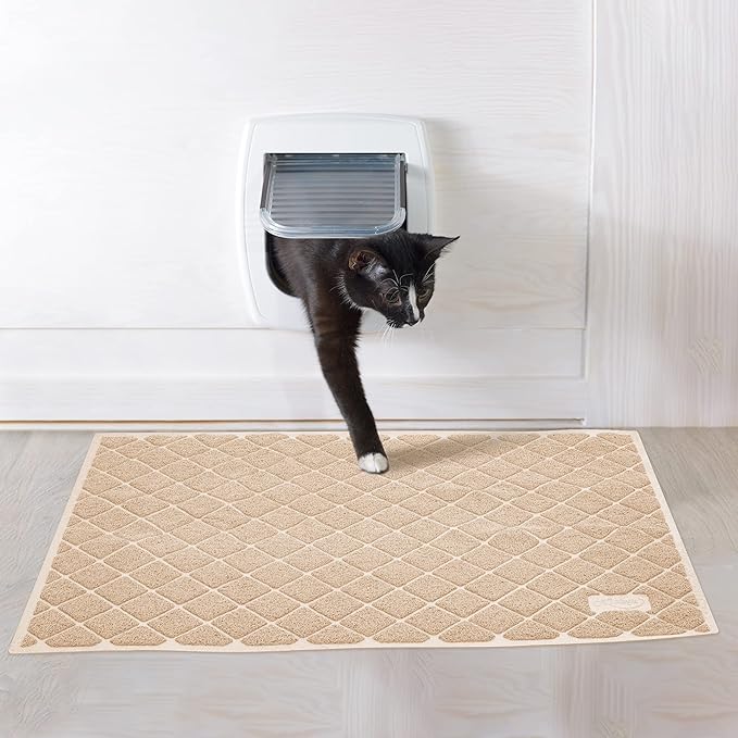 Niubya Premium Cat Litter Mat, Litter Box Mat with Non-Slip and Waterproof Backing, Litter Trapping Mat Soft on Kitty Paws and Easy to Clean, Cat Mat Traps Litter from Box