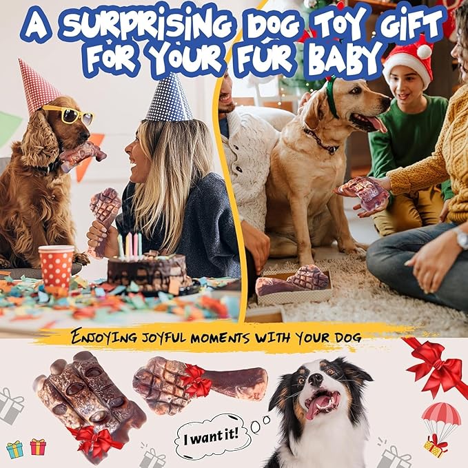 Fuufome Dog Chew Toys for Aggressive Chewers:2 Pack Indestructible Dog Toy for Large Breed- Tough Nylon Teething Bone Toy to Keep Them Busy