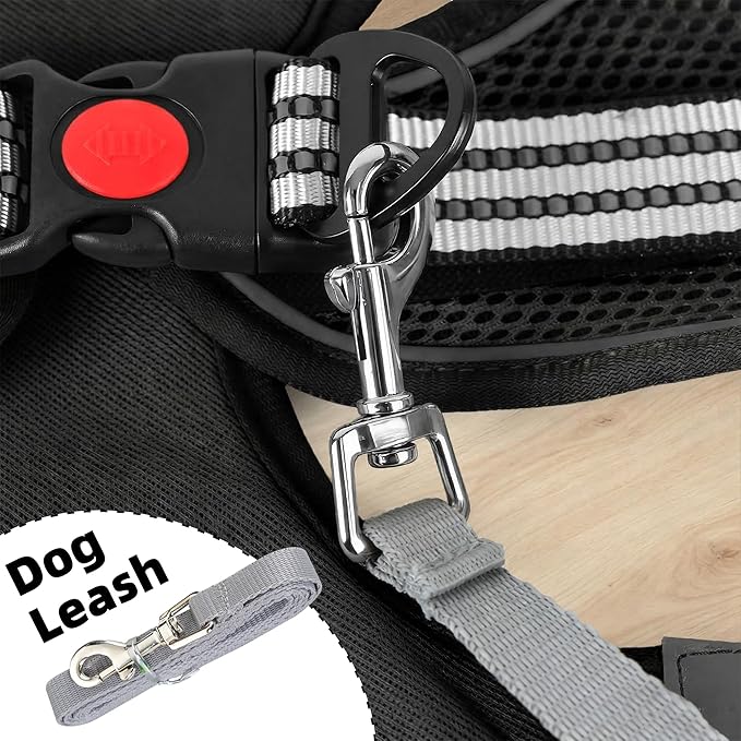 SMOUATOU All Weather Mesh Step in Vest Harness for Small and medidum Dogs and Cats, Adjustable Soft Padded Dog Vest with Easy Control Handle for Dogs Pets (Black, XS)
