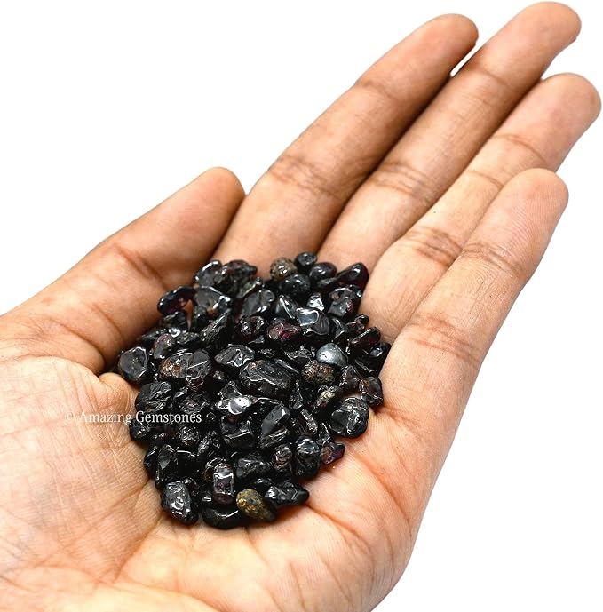 Amazing Gemstone Garnet Crystal Chips Aquarium Gravel Rocks - 1000+ Carat Garnet Chips Bulk Fish Tank Gravel, Small Tumbled Stone Chips and Tiny Crystals for Decoration (Natural AAA Grade Gemstones)