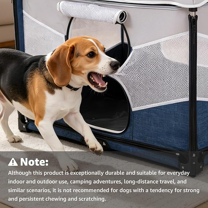 LOOBANI Foldable Dog Playpen for Small Dogs–Sturdy Puppy Playpen Indoor Outdoor with Full-Zip Washable Fabric Enclosure, 690D Waterproof Oxford Fabric, Portable Pet Crate with Carry Bag,32''x24''x22''