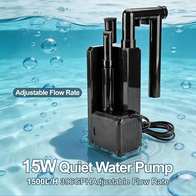 3-Tier Wet-Dry Hang-On-Back HOB Aquarium Power Filter, Multi-Stage Filtration with Oil Skimmer and One-Click Drain, Quiet Pump for 20-75 Gallon Freshwater Saltwater Fish Tank & Turtle Habitats