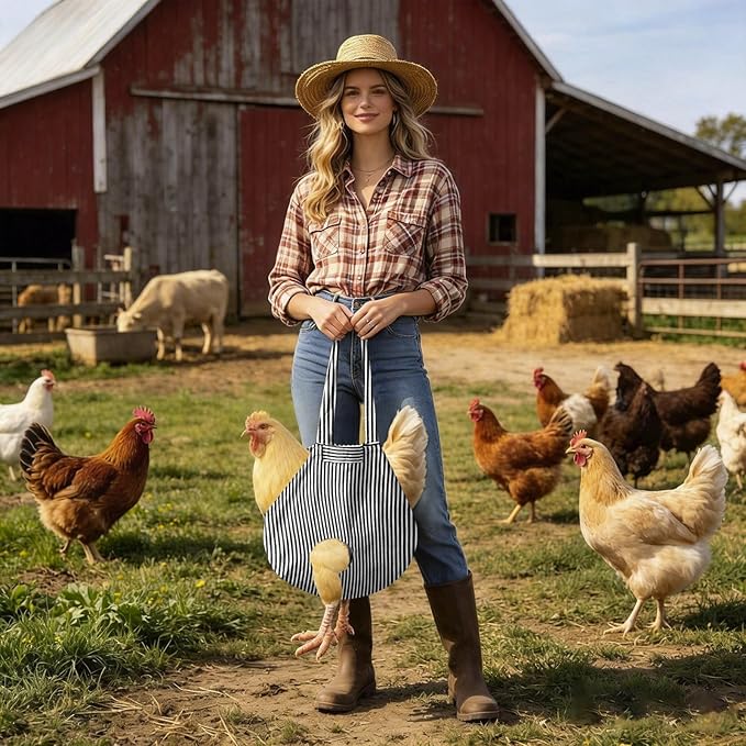 Chicken Carrier Sling Holder Bag with Handle, Driving Poultry Carriers Handbag for Farm Owners and Pet Lover Chicken Holder Poultry Travel (Black)
