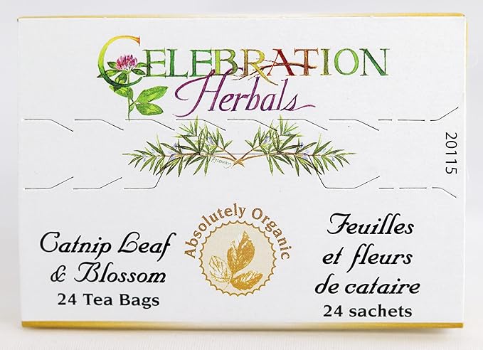 Celebration Herbals Organic Catnip Leaf and Blossom Tea Caffeine Free -- 24 Herbal Tea Bags