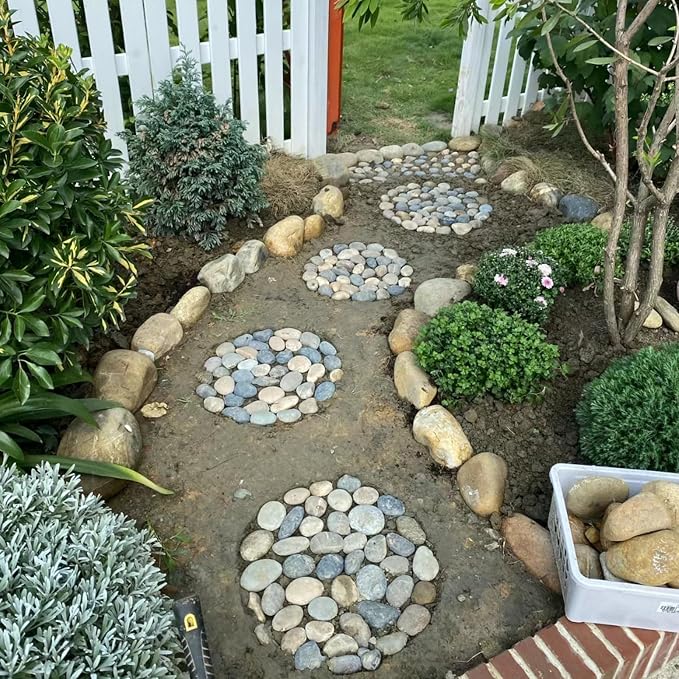 FANTIAN 10 lbs Large River Rocks, 3-4 Inch Pebbles for Landscaping | Natural Decorative Stones River Rocks for Plants, Garden, Aquarium, Backyard, Indoor Water Fountains