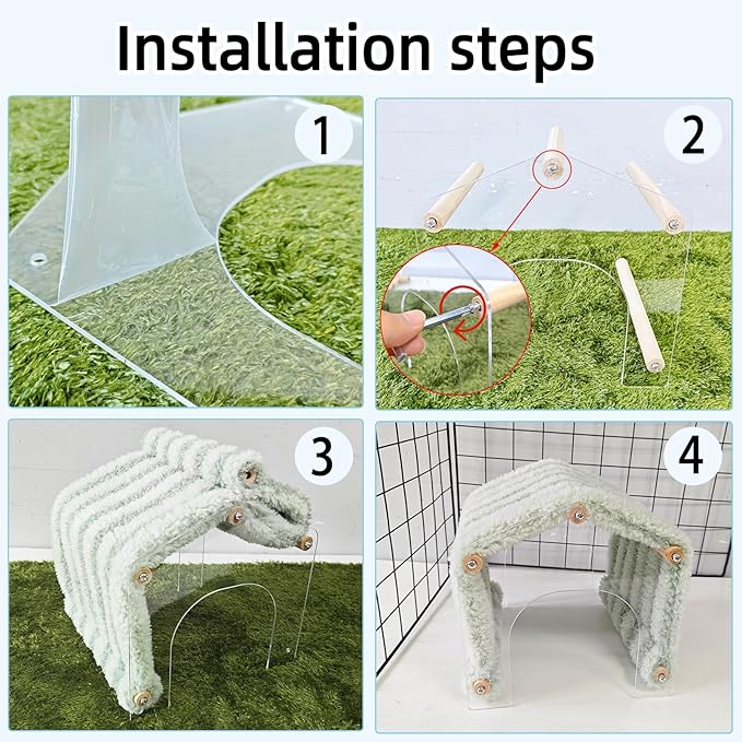 Guinea Pig Hideout Tunnel Rabbit Hide House Detachable Hideaway for Hamster Bunny Chinchilla Hedgehog Small Animal (Blue)