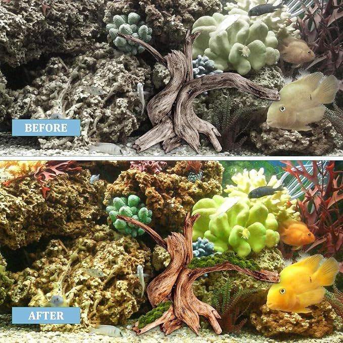3PCS Driftwood for Aquarium, 5.91''-7.87'' Aquarium Driftwood, Fish Tank Driftwood, for Fish Tank and Aquascaping Driftwood for Reptile Tanks(Random Style)