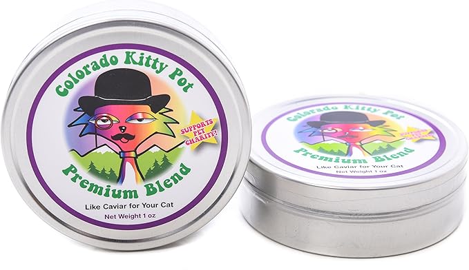 Colorado Kitty Pot Organic Catnip Enhanced with Organic Valerian Root in 4" Metal Caviar Tin, 1 oz