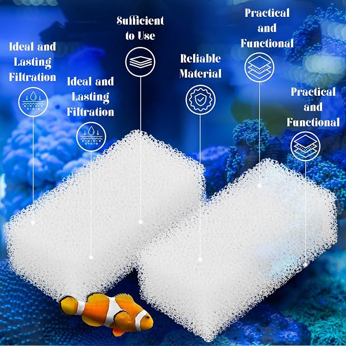 Threlaco 12 Pcs Compatible with Aquaclear 50 Foam Filter Inserts, for Filtering Mechanical and Biological Media, Keeping the Water Tank Clean and Fresh