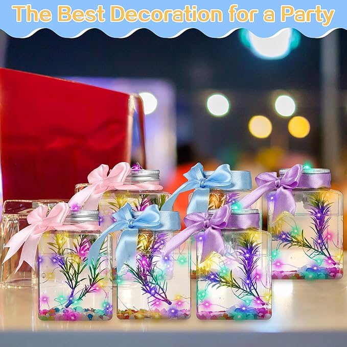 20 Pcs 17oz LED Plastic Fish Bowls, Clear Shatterproof Glowing Vases with Ivy, Plastic Fish Tank Unbreakable Aquarium for Carnival Games, Party Home Decoration