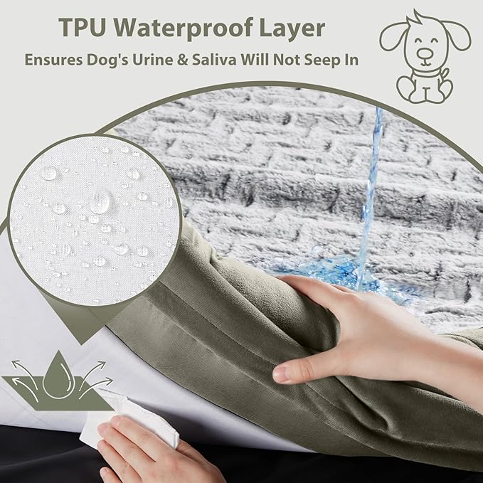WNPETHOME XXL Extra Large Dog Bed, Washable Dog Couch with Removable Waterproof Cover, Orthopedic Pet Sofa Bed with Bolster Sides for Sleeping, 45 x 35 x 7 Inches