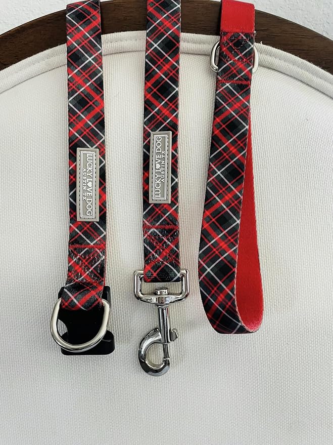 Lucky Love Dog - Easy Click Buckle Dog Collar with Leash Set Combo, Durable & Comfortable for Male & Female Dogs, Pet Collar for Medium Dogs, Secure Fit - Heywood Combo, Medium