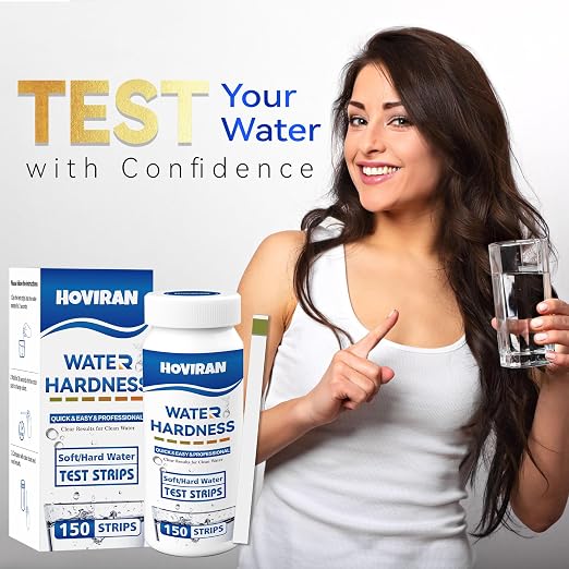 Water Hardness Test Strips, Fast & Reliable Results (0-425 ppm) | Instant Hard Water Testing Kit for Home, Aquarium, Pool, Spa, Drinking Water, 150 Strips