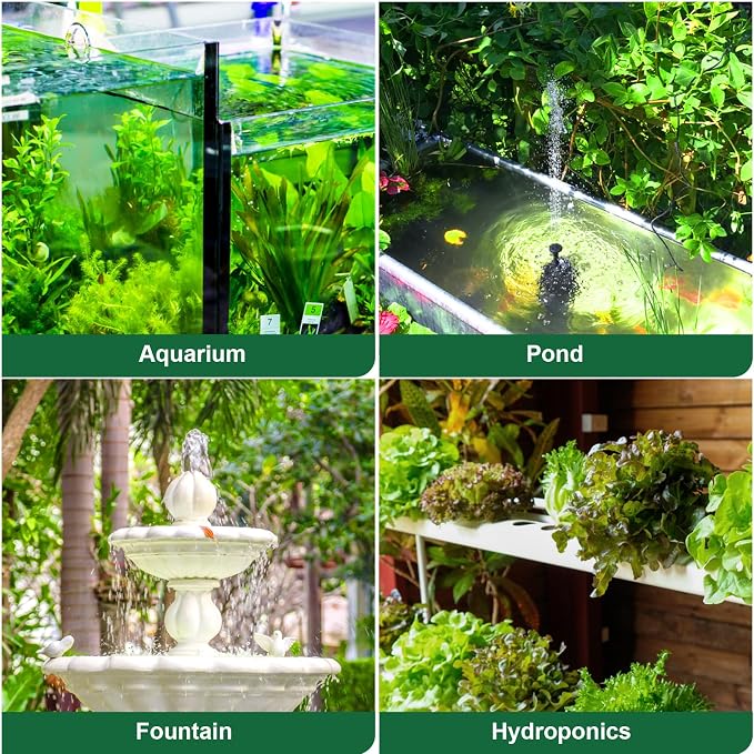 GROWNEER 2 Packs 550GPH Submersible Pump 30W Ultra Quiet Fountain Water Pump, 2000L/H, with 7.2ft High Lift, 3 Nozzles, 4.9 Feet Tubing for Aquarium, Fish Tank, Pond, Hydroponics, Statuary