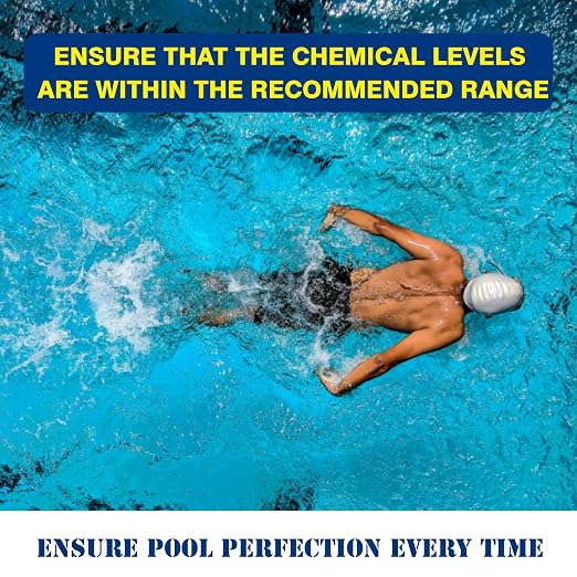 7-Way Pool Test Strips,150 Strips Pool and Hot Tub Test Strips | Accurate Test Bromine,Total Alkalinity,pH,Free Chlorine,Total Hardness,Cyanuric Acid and Total Chlorine