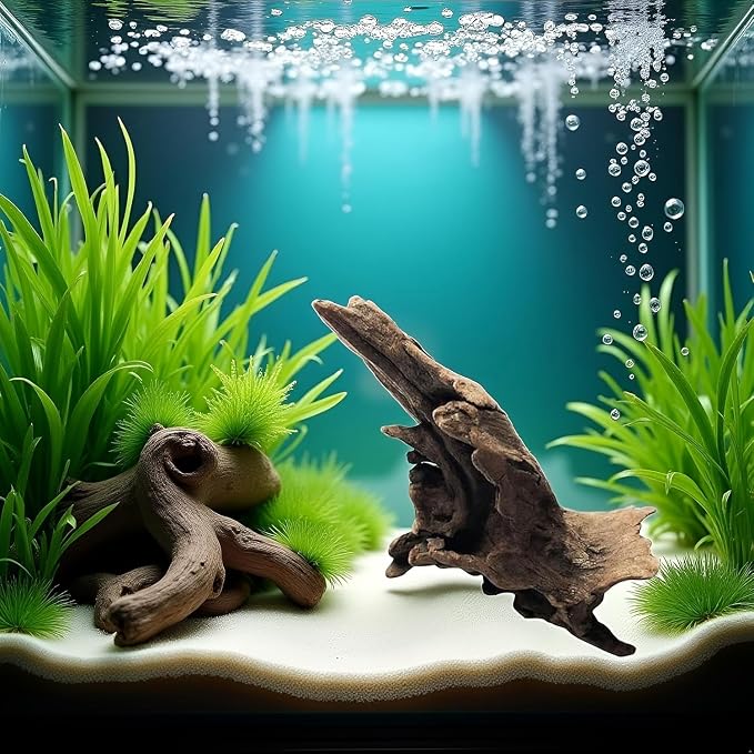 Natural Driftwood Tree Decoration for Aquarium, Fish Tank Plant Stump Ornament, Random Style(5-10cm)