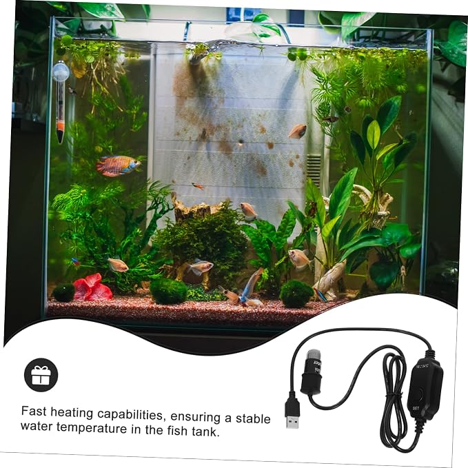 MERRYHAPY Heaters Tank Heater Mini Heating Rod for Betta Fish Tank Sturdy Material Long-Lasting Performance