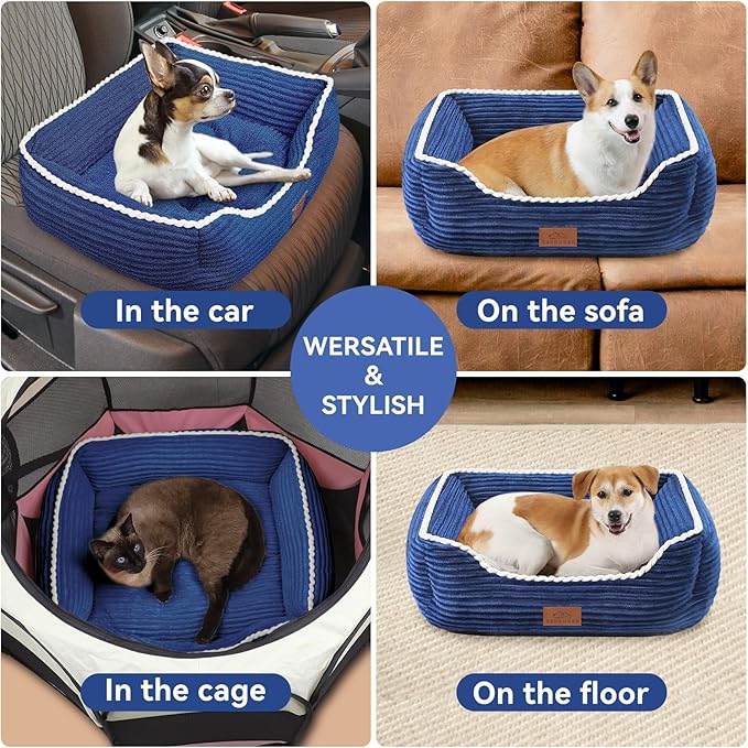 Zerbuger Orthopedic Dog Bed for Medium Dogs,Dog Sofa Beds Supportive Foam Pet Couch Bed with Removable Washable Mat and Nonskid Bottom (Medium, Blue)