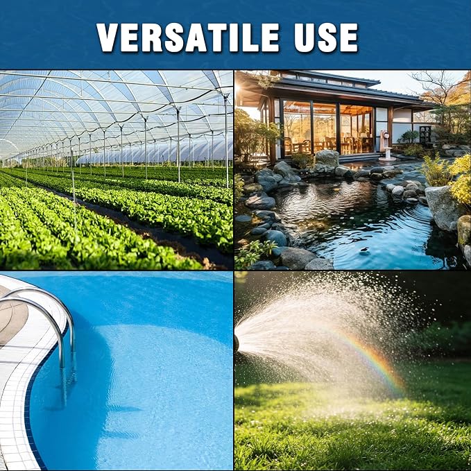 1.2HP Submersible Water Pump, 4000GPH Water Pump for Clean Water | Portable Transfer Pump with 32.8ft Cord and 23.6ft Hose for Swimming Pool、Crop irrigation、Water supply for food trucks & RVs