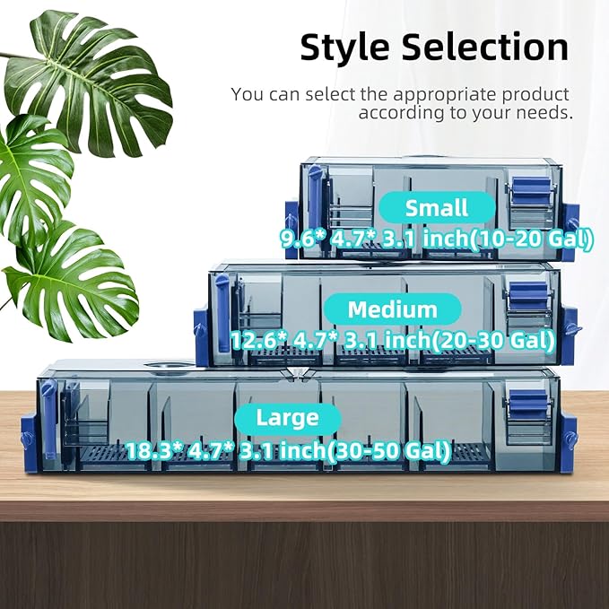 Multi Layer Aquarium Fish Tank Filter with Waterfall Oxygenation Suitable for 5-50 Gallon Fish Tanks, Flexible Mounting, Dust & Splash Protection