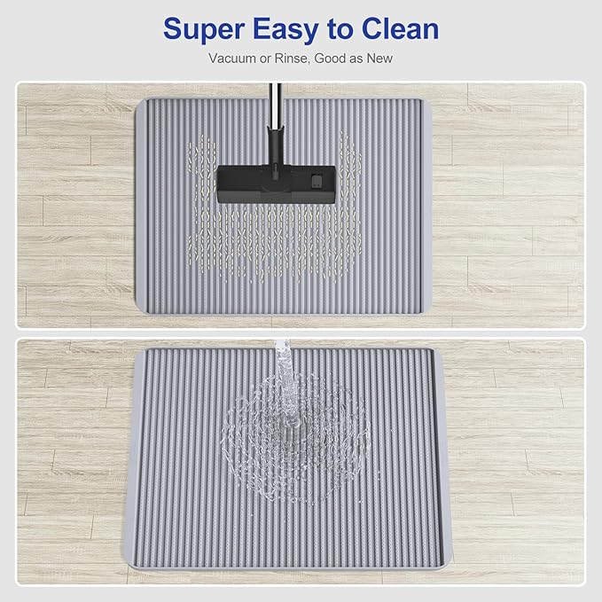 Filmicy Silicone Cat Litter Mat for Litter Box - Large 31" x 23" Waterproof Litter Trapping, Non-Slip, Durable, Easy Clean Scatter Control & Washable Kitty Floor Mat