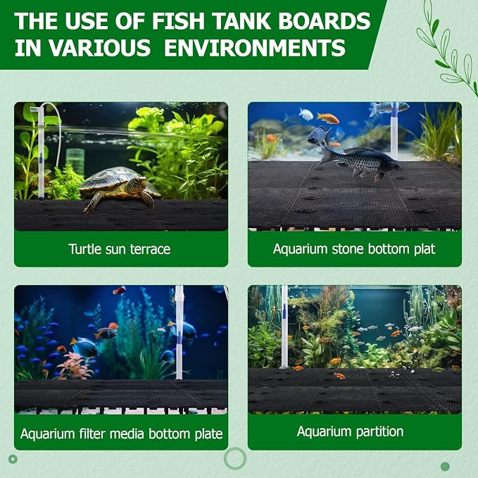 Sieral Undergravel Aquarium Filter for 55-75 Gallon Tanks, 24 Pcs 5.7'' x 5.7'' Plates, Under Gravel System for Clean Water, with 4 Uplift Tube and 1 Filter Cotton, for Fish Tank