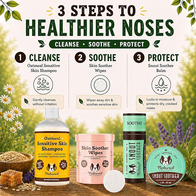 Natural Dog Company Snout Soother Dog Nose Balm – Moisturizing Care for Dry, Crusty, Cracked Noses with Coconut Oil & Shea Butter, Lick Safe Dog Snout Balm for All Breeds - 2 oz Stick
