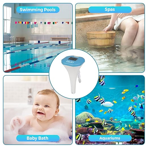2026 Newly Wireless Pool Thermometer, Digital Water Temperature Tester with LCD Display for Swimming Pools, Spas, Hot Tubs & Aquariums (Blue)