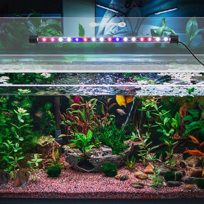 Sieral Aquarium Lids Polycarbonate Canopy with LED Light 2 Pcs Set 16.87 x 16.87 x 0.12 Inch for 50/65/84 Gallon with Center Brace Aquariums Cover Fish Tank Lid with a Hook Knife, Clear