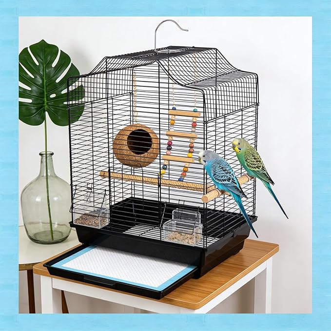 50 Pcs Bird Cage Liners, 17.7x23.6 Inch Disposable Absorbent Pads for Small Animal Enclosure Care