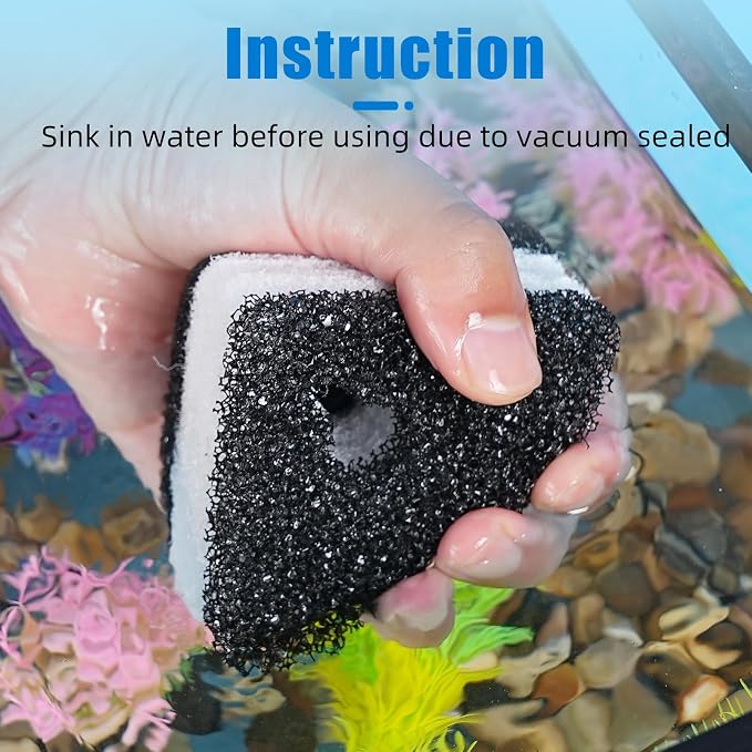 AQUANEAT 6 Pcs Replacement Filter Pads for Corner Aquarium Sponge Filter
