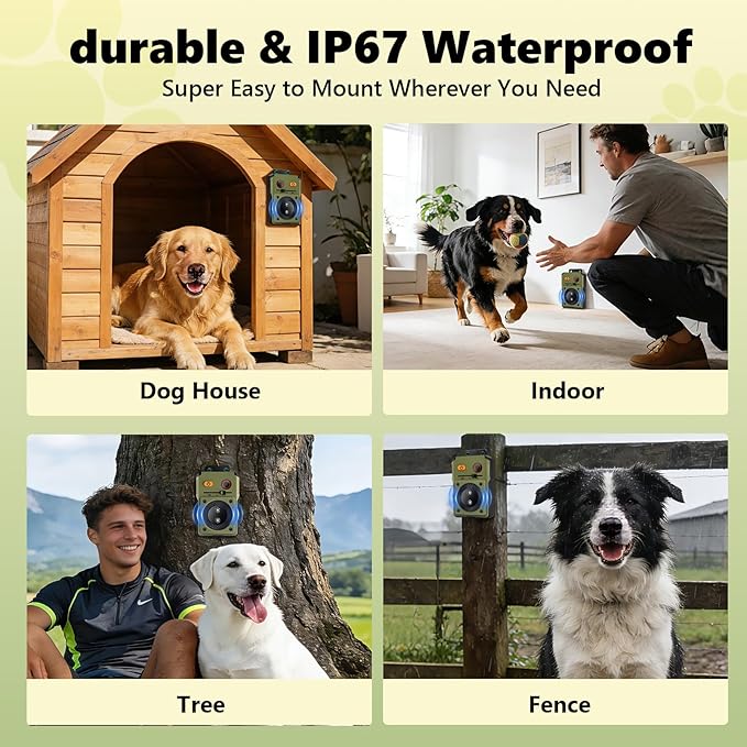 Rechargeable Ultrasonic Dog Control Devices, Anti Barking Device for Dogs 33FT Silencer Sonic Barking Deterrent for Indoor/Outdoor, Auto Bark Deterrent Devices with 3 Modes Safe for Dog & People