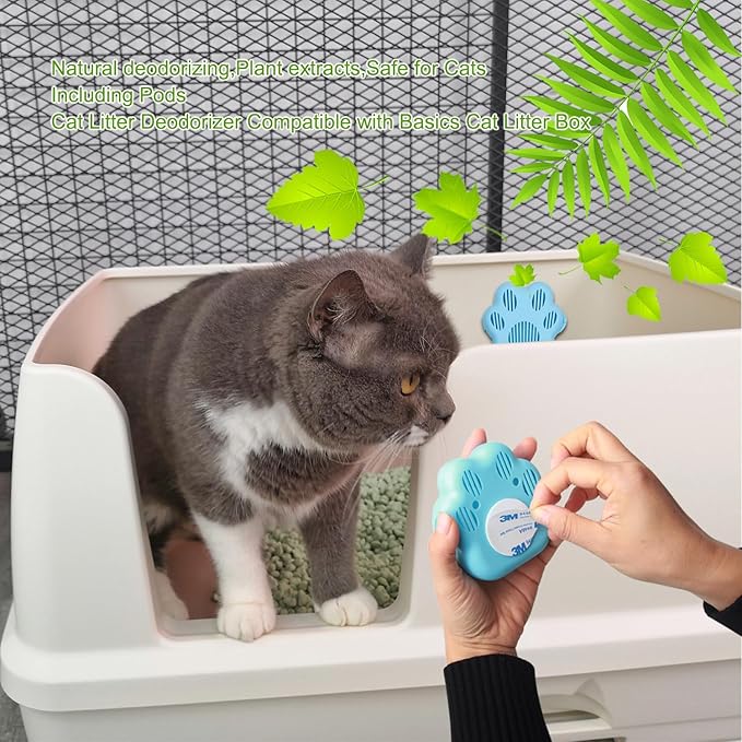 12 Packs Pleasant Fragrance Cat Odor Removers, Exclusive for Pura Max Automatic Self-Cleaning Cat Litter Box - Cat Toilet Odor Control, Cat Box Deodorize (Product Come With a Little "Paw" Holder)