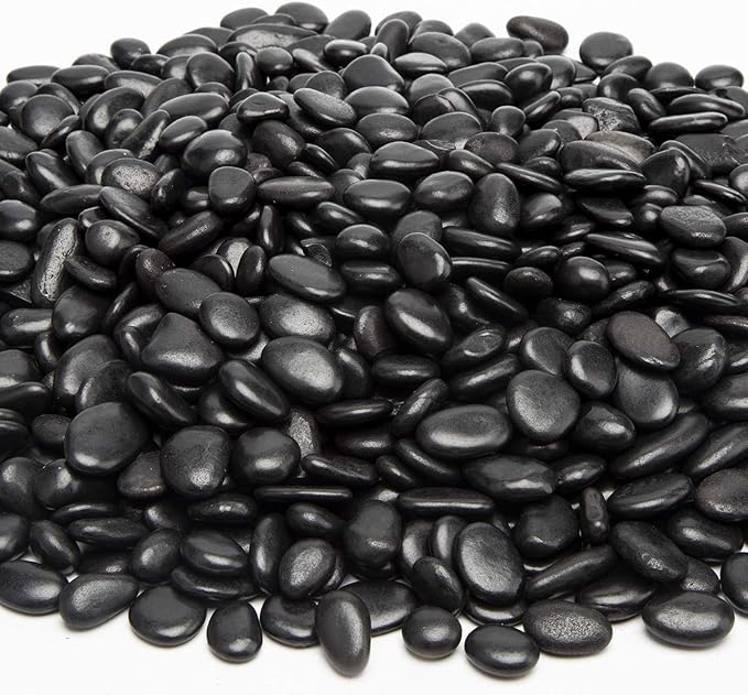 Black Small Pebbles - Decorative Gravel Rock Plant Stones,3/8" Natural Polished Stones Succulent Gravel,Pebbles Gravel for Bamboo Plants,Succulent,Home Decor,Landscaping,Vase Fillers.