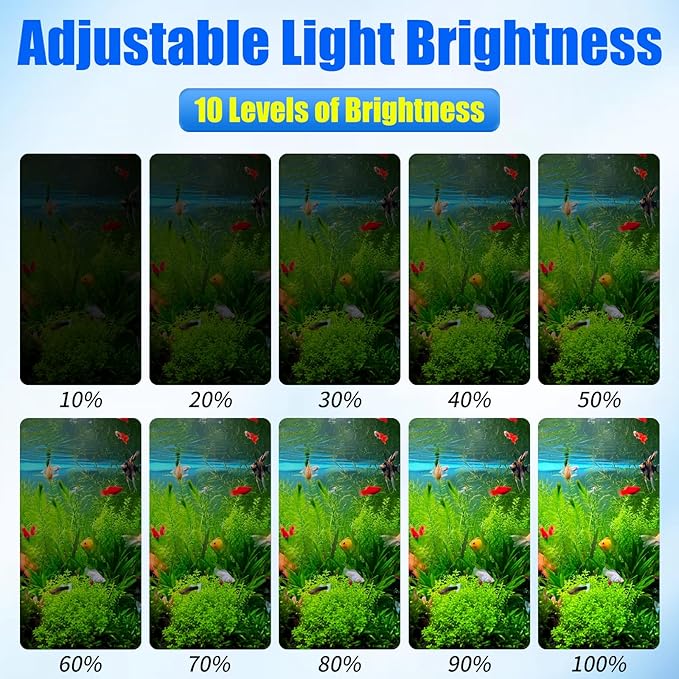 AQUANEAT LED Aquarium Light with Timer for 12-16 Inch Fish Tank, Brightness Adjustable, Full Spectrum, Low Medium Light Plant Lamp