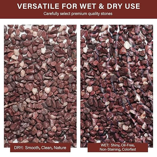 NUPICK 6 lbs Pebbles for Indoor Plants, 3/8 Inch Pea Gravel for Fish Tank, Polished Decorative Rocks for Succulent, Natural River Stones for Vases, Cactus, Landscaping, Bird Bath, Aquarium, Red