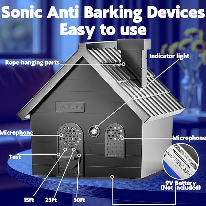 AODA Anti Barking Device for Dogs, Ultrasonic Dog Bark Deterrent Devices, Dog Barking Silencer up to 50 FT, Dog Barking Control Device, Bark Box Indoor Outdoor Use