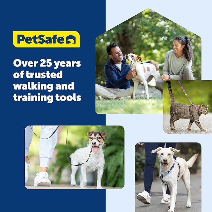 PetSafe Easy Walk Harness for Dogs - Pull-Free Walks - Patented Martingale Loop Design - Front Chest Leash Attachment - Comfort Straps - Breathable Harness Design - Small/Medium, Royal Blue/Navy Blue