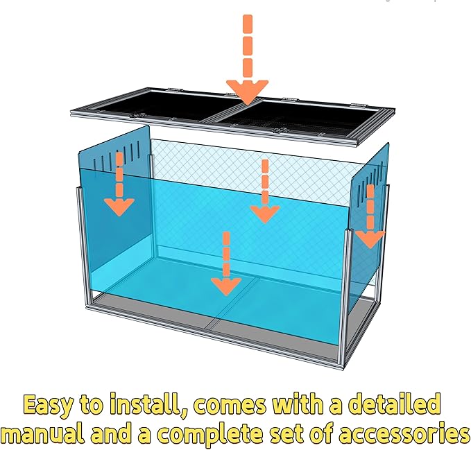 Large Hamster Cage, 40 x 20 x 20 in Chew-Proof Metal Frame, Clear Acrylic with Vent Holes, Hinged Top with Stainless-Steel Mesh — Hamster Enclosure