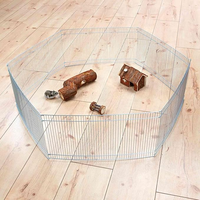 TRIXIE Small Animal Indoor Wire Playpen, Portable Hamster Exercise Pen, 10" Tall