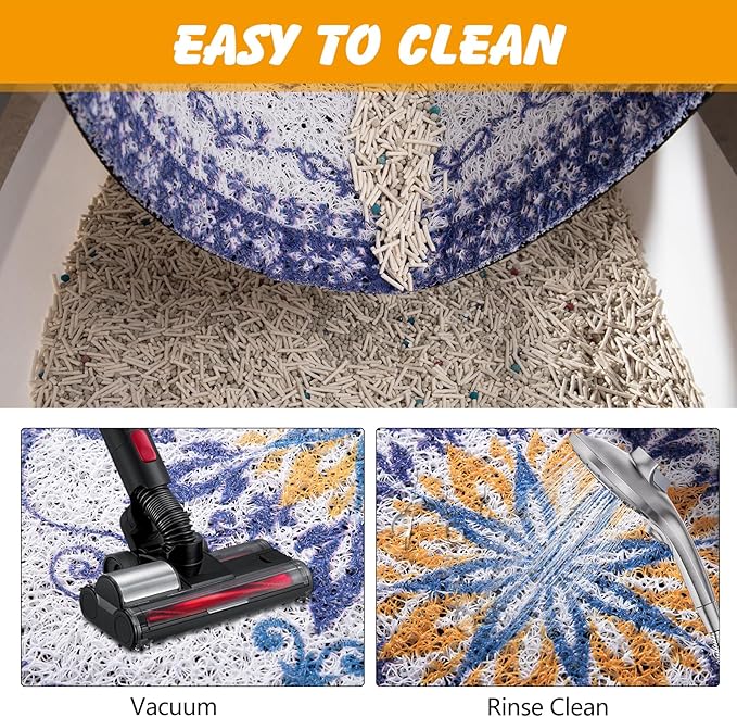 ondware Cat Litter Mat, 20x15 in Litters Box Mat Waterproof Non-Slip Easy to Clean Washable Trapping Mat for Kitty