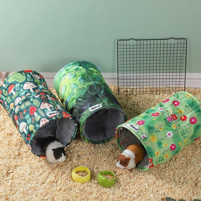 IBWell Cute Forest Guinea Pig Hideout Tunnel & Tube for Guinea Pigs, Rabbits & Hamsters