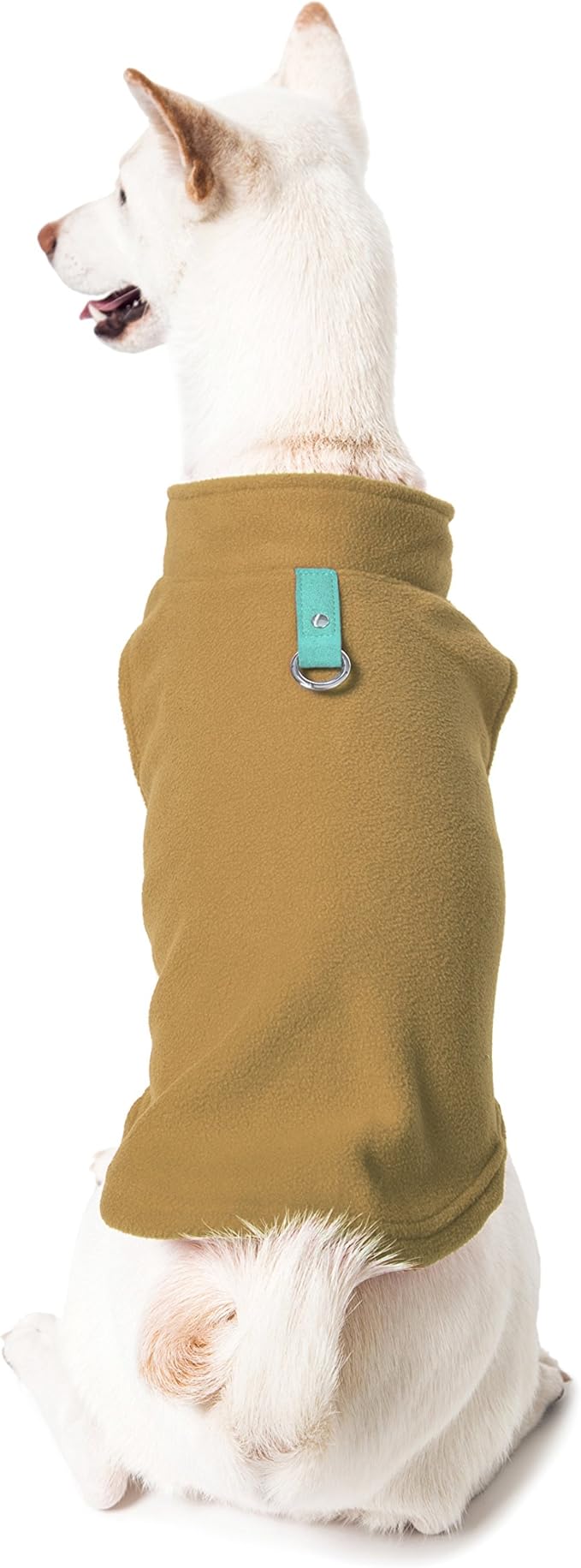 Gooby Fleece Vest Dog Sweater - Clay, Medium - Warm Pullover Fleece Dog Jacket with O-Ring Leash - Winter Small Dog Sweater Coat - Cold Weather Dog Clothes for Small Dogs Boy or Girl (Pack of 2)