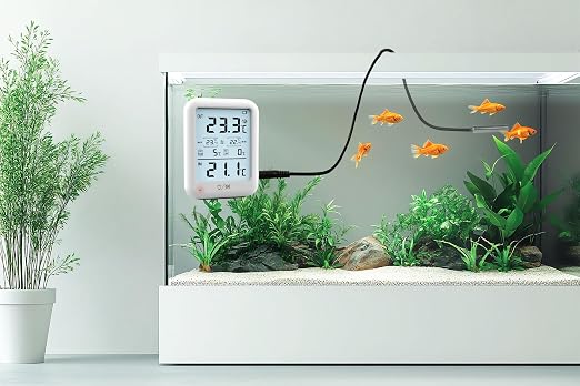 Digital Freezer Thermometer Fridge Temperature with Alarm, Backlight, Magnet, Power On/Off, Max/Min Temperature for Home, Restaurants, RV, External Sensor, AAA Battery (1)