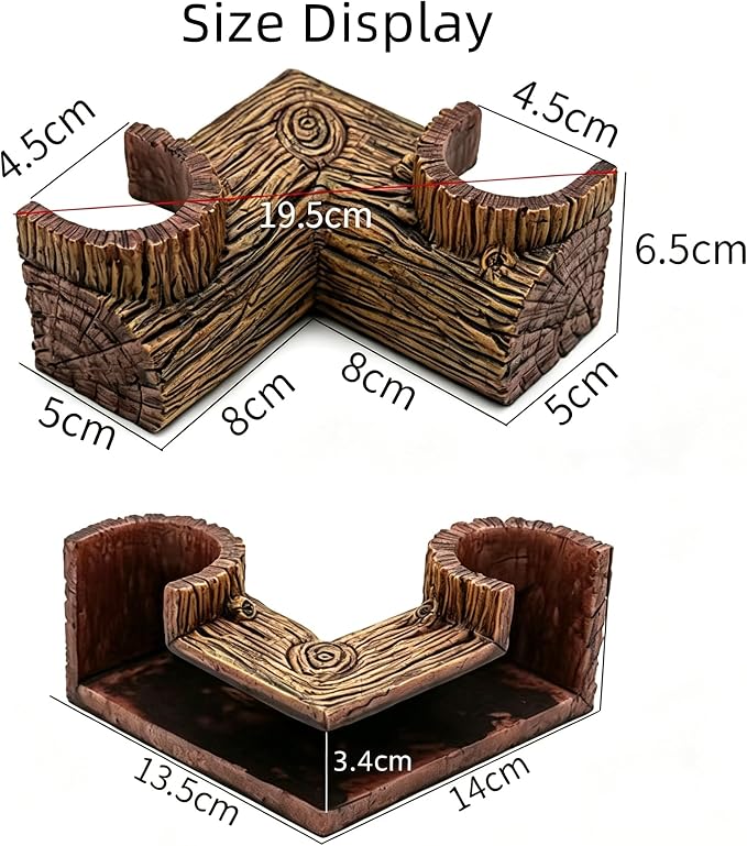 Corner Fish Cave Viewing Tunnel, Realistic Driftwood Stump Hideout for Betta, Shrimp, Corydoras – BPA-Free Aquarium Safe Resin Decoration (5.1”x5.1”x2.8”)